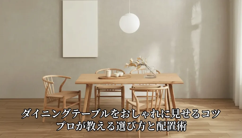 ダイニングテーブルをおしゃれに見せるコツと配置術を解説するアイキャッチ画像