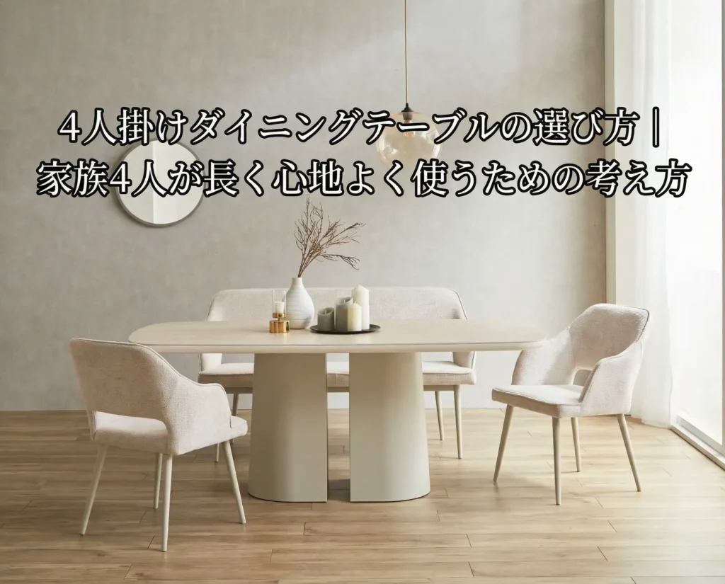 4人掛けダイニングテーブルの選び方を解説するアイキャッチ画像