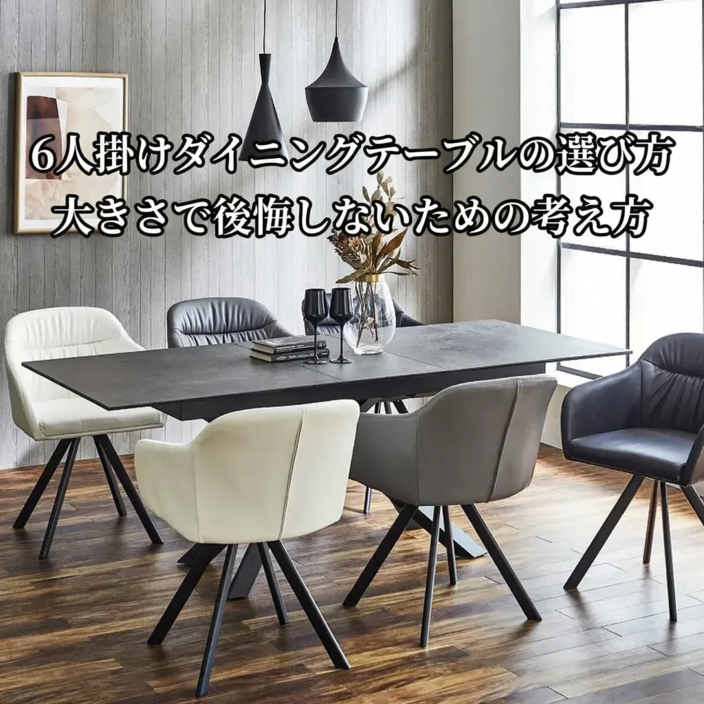 6人掛けダイニングテーブルの選び方を解説するアイキャッチ画像