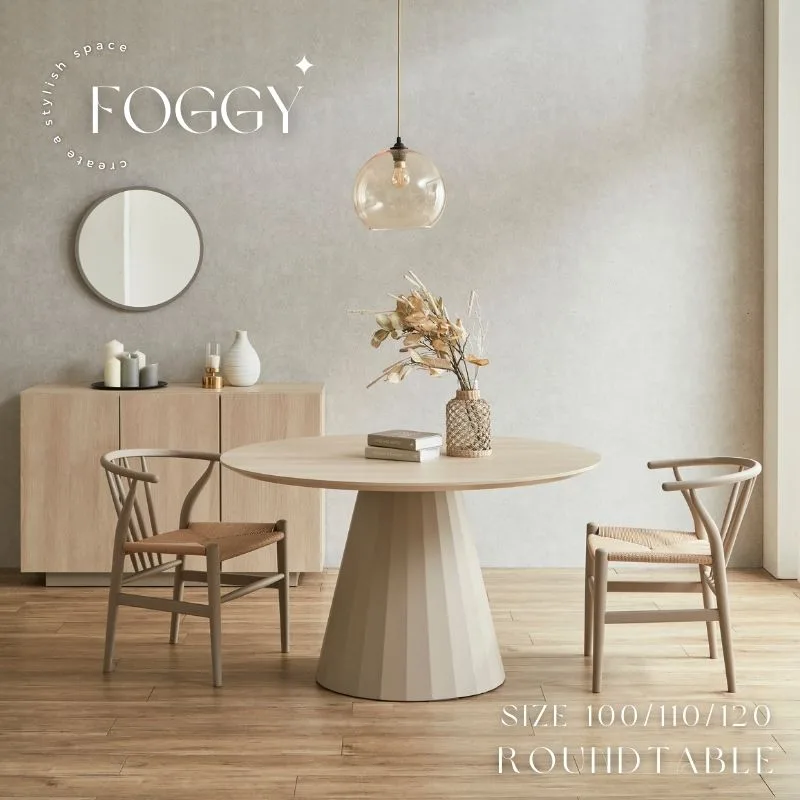 FOGGYラウンドダイニングテーブルの商品全体像