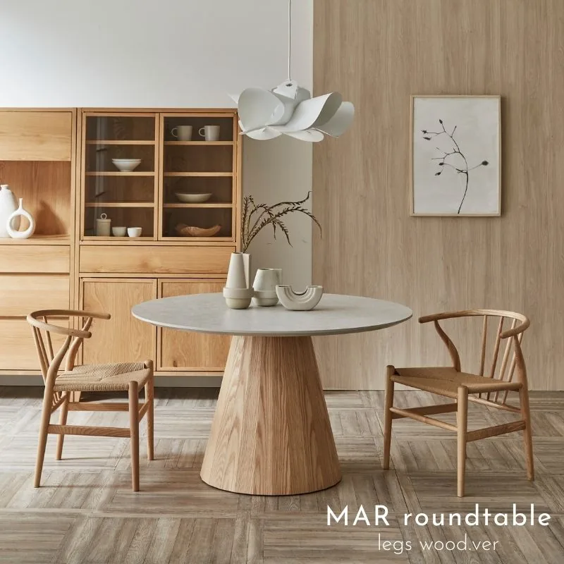 MARラウンドテーブル（突板脚）の本体